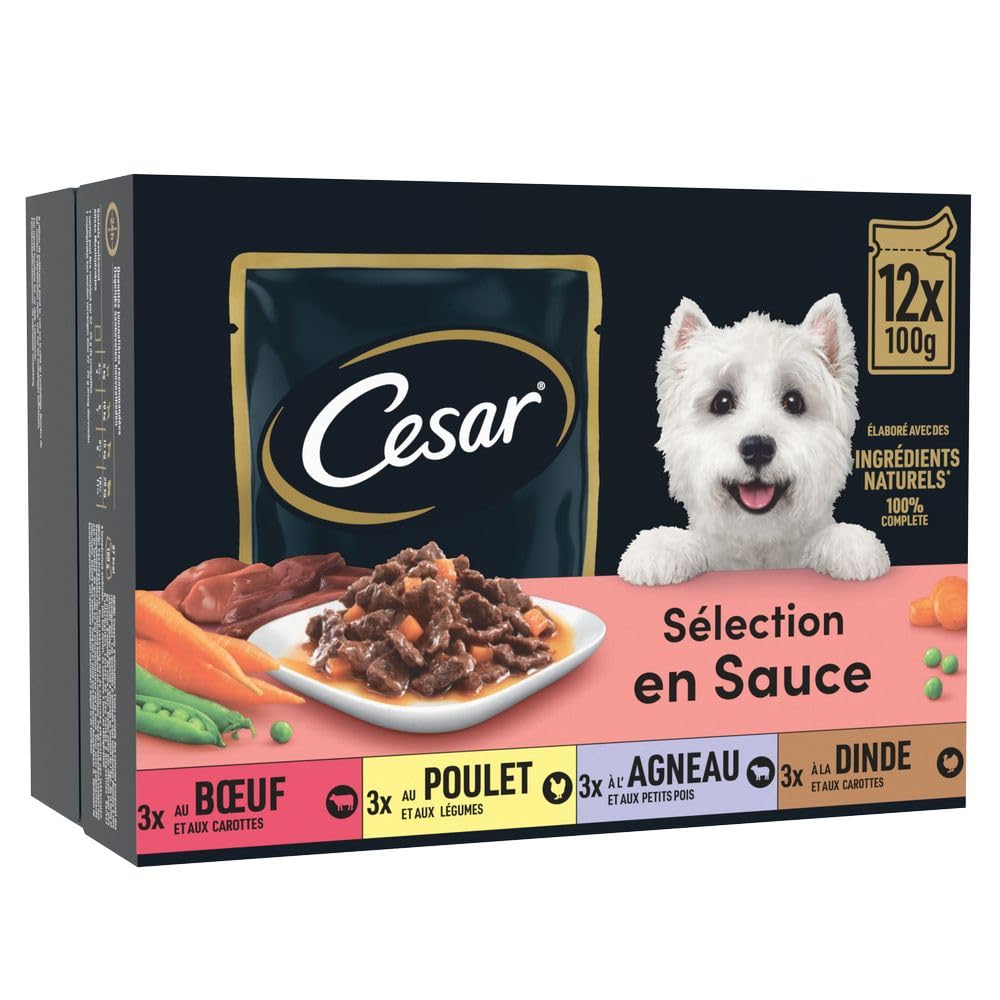 CESAR Barquettes en Gelée aux Ingrédients Naturels