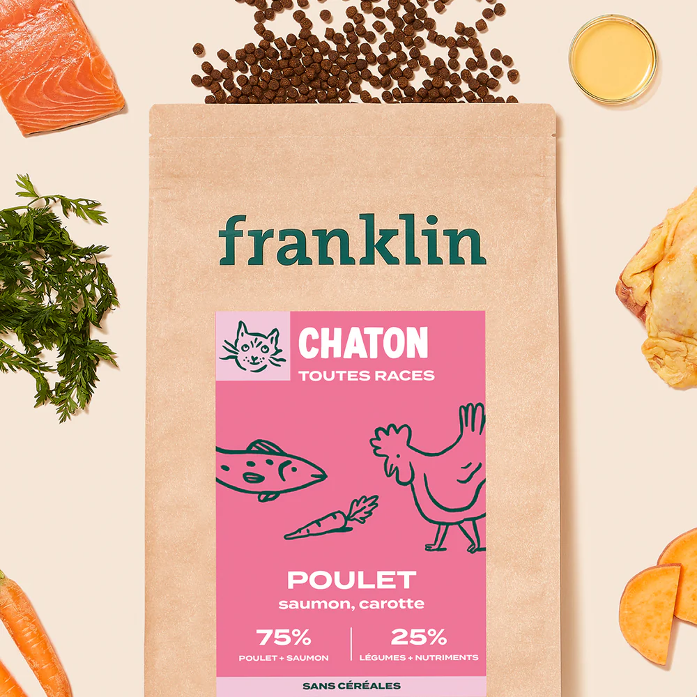 Franklin Carnivore - Croquettes Chaton Poulet, Saumon & Carotte - Franklin Carnivore